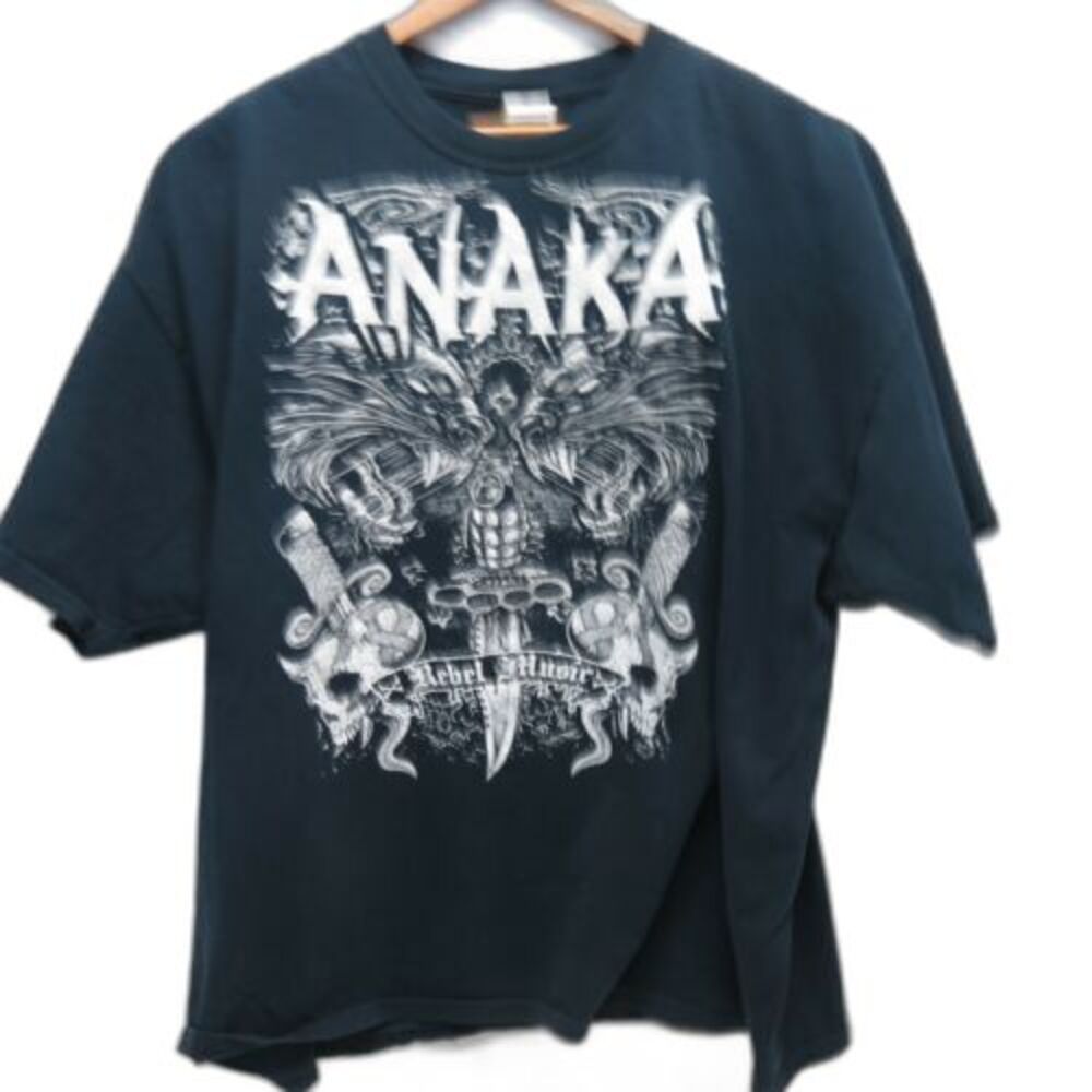 Anaka Heavy Metal Rock Band Men's 3XL Black Rebel Music Gildan T-shirt